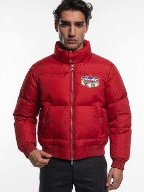 🧊 Dsquared² Red‎ Down Puffer Jacket 🧥 Canada Rockies Patch | Size 50 (L)